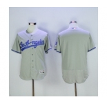 Men's Los Angeles Dodgers Blank Majestic Gray Road Flexbase Authentic Collection Jersey