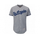 Men's Los Angeles Dodgers Majestic Road Blank Gray Flex Base Authentic Collection Team Jersey