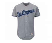 Men's Los Angeles Dodgers Majestic Road Blank Gray Flex Base Authentic Collection Team Jersey