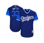 Men's Los Angeles Dodgers Tony Watson #33 Watty Majestic Royal 2017 Players Weekend Authentic Jersey