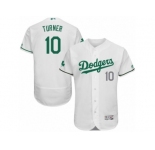 Men's Majestic Los Angeles Dodgers #10 Justin Turner White Celtic Flexbase Authentic Collection MLB Jersey