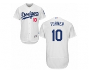 Men's Majestic Los Angeles Dodgers #10 Justin Turner White Flexbase Authentic Collection MLB Jersey