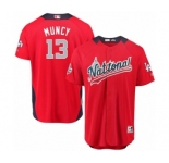 Men's Majestic Los Angeles Dodgers #13 Max Muncy Game Red National League 2018 MLB All-Star MLB Jersey