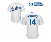 Men's Majestic Los Angeles Dodgers #14 Enrique Hernandez Authentic White Home Cool Base MLB Jersey