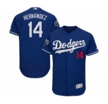 Men's Majestic Los Angeles Dodgers #14 Enrique Hernandez Royal Blue Flexbase Authentic Collection 2018 World Series MLB Jersey