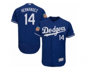Men's Majestic Los Angeles Dodgers #14 Enrique Hernandez Royal Blue Flexbase Authentic Collection MLB Jersey