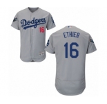 Men's Majestic Los Angeles Dodgers #16 Andre Ethier Gray Alternate Flex Base Authentic Collection 2018 World Series MLB Jersey