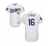 Men's Majestic Los Angeles Dodgers #16 Andre Ethier White Home Flex Base Authentic Collection 2018 World Series MLB Jersey