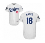 Men's Majestic Los Angeles Dodgers #18 Kenta Maeda White Home Flex Base Authentic Collection 2018 World Series MLB Jersey