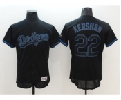 Men's Majestic Los Angeles Dodgers #22 Clayton Kershaw Lights Out Black Flexbase Authentic Collection MLB Jersey