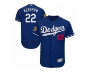 Men's Majestic Los Angeles Dodgers #22 Clayton Kershaw Royal Blue 2017 Spring Training Authentic Collection Flex Base MLB Jersey