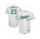 Men's Majestic Los Angeles Dodgers #23 Adrian Gonzalez White Celtic Flexbase Authentic Collection MLB Jersey