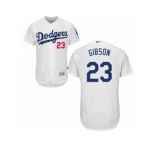 Men's Majestic Los Angeles Dodgers #23 Kirk Gibson White Flexbase Authentic Collection MLB Jersey