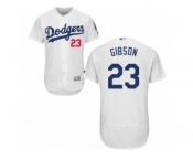 Men's Majestic Los Angeles Dodgers #23 Kirk Gibson White Flexbase Authentic Collection MLB Jersey