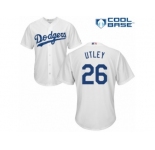 Men's Majestic Los Angeles Dodgers #26 Chase Utley Authentic White Home Cool Base MLB Jersey