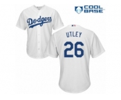 Men's Majestic Los Angeles Dodgers #26 Chase Utley Authentic White Home Cool Base MLB Jersey