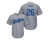 Men's Majestic Los Angeles Dodgers #26 Chase Utley Replica Grey Road Cool Base MLB Jersey