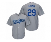 Men's Majestic Los Angeles Dodgers #29 Scott Kazmir Authentic Grey Road Cool Base MLB Jersey