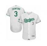 Men's Majestic Los Angeles Dodgers #3 Carl Crawford White Celtic Flexbase Authentic Collection MLB Jersey