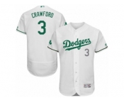 Men's Majestic Los Angeles Dodgers #3 Carl Crawford White Celtic Flexbase Authentic Collection MLB Jersey
