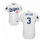 Men's Majestic Los Angeles Dodgers #3 Chris Taylor White Home Flex Base Authentic Collection 2018 World Series MLB Jersey