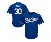 Men's Majestic Los Angeles Dodgers #30 Maury Wills Replica Royal Blue Alternate Cool Base MLB Jersey