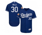 Men's Majestic Los Angeles Dodgers #30 Maury Wills Royal Blue Flexbase Authentic Collection MLB Jersey