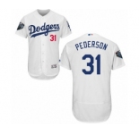 Men's Majestic Los Angeles Dodgers #31 Joc Pederson White Home Flex Base Authentic Collection 2018 World Series MLB Jersey
