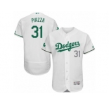 Men's Majestic Los Angeles Dodgers #31 Mike Piazza White Celtic Flexbase Authentic Collection MLB Jersey