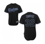Men's Majestic Los Angeles Dodgers #32 Sandy Koufax Replica Black Fashion MLB Jersey