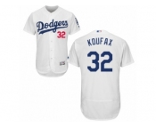 Men's Majestic Los Angeles Dodgers #32 Sandy Koufax White Flexbase Authentic Collection MLB Jersey