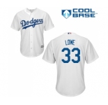 Men's Majestic Los Angeles Dodgers #33 Mark Lowe Replica White Home Cool Base MLB Jersey