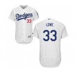 Men's Majestic Los Angeles Dodgers #33 Mark Lowe White Home Flex Base Authentic Collection MLB Jersey