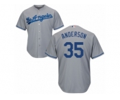 Men's Majestic Los Angeles Dodgers #35 Brett Anderson Authentic Grey Road Cool Base MLB Jersey