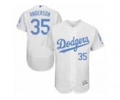 Men's Majestic Los Angeles Dodgers #35 Brett Anderson Authentic White 2016 Father's Day Fashion Flex Base MLB Jersey
