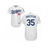 Men's Majestic Los Angeles Dodgers #35 Brett Anderson White Flexbase Authentic Collection MLB Jersey
