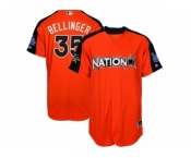 Men's Majestic Los Angeles Dodgers #35 Cody Bellinger Replica Orange National League 2017 MLB All-Star MLB Jersey
