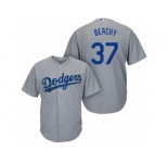 Men's Majestic Los Angeles Dodgers #37 Brandon Beachy Authentic Grey Road Cool Base MLB Jersey