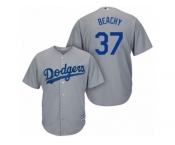 Men's Majestic Los Angeles Dodgers #37 Brandon Beachy Authentic Grey Road Cool Base MLB Jersey