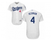 Men's Majestic Los Angeles Dodgers #4 Babe Herman White Flexbase Authentic Collection MLB Jersey