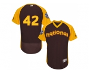 Men's Majestic Los Angeles Dodgers #42 Jackie Robinson Brown 2016 All-Star National League BP Authentic Collection Flex Base MLB Jersey