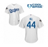 Men's Majestic Los Angeles Dodgers #44 Rich Hill Replica White Home Cool Base 2018 World Series MLB Jersey