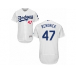 Men's Majestic Los Angeles Dodgers #47 Howie Kendrick White Flexbase Authentic Collection MLB Jersey