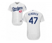 Men's Majestic Los Angeles Dodgers #47 Howie Kendrick White Flexbase Authentic Collection MLB Jersey