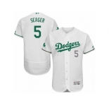 Men's Majestic Los Angeles Dodgers #5 Corey Seager White Celtic Flexbase Authentic Collection MLB Jersey