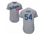 Men's Majestic Los Angeles Dodgers #54 Sergio Romo Grey Flexbase Authentic Collection MLB Jersey