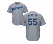 Men's Majestic Los Angeles Dodgers #55 Joe Blanton Replica Grey Road Cool Base MLB Jersey