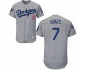 Men's Majestic Los Angeles Dodgers #7 Julio Urias Gray Alternate Flex Base Authentic Collection 2018 World Series MLB Jersey