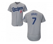 Men's Majestic Los Angeles Dodgers #7 Julio Urias Grey Flexbase Authentic Collection MLB Jersey