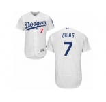 Men's Majestic Los Angeles Dodgers #7 Julio Urias White Flexbase Authentic Collection MLB Jersey